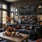 Make your Halloween Bar & Lounge decor hauntingly unique with "Spookeasy Enter If You Dare" Personalized Halloween Sign custom made by Toe Fish Art. Be surrounded by decor you LOVE! Choose between premium framed canvas or durable outdoor metal. Toe Fish Art makes artisan wall art with American materials. Proudly Made in the USA, each piece is expertly constructed with genuine craftsmanship, heritage quality, and rustic charm.