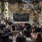 Make your Halloween Bar & Lounge decor hauntingly unique with "Spookeasy Enter If You Dare" Personalized Halloween Sign custom made by Toe Fish Art. Be surrounded by decor you LOVE! Choose between premium framed canvas or durable outdoor metal. Toe Fish Art makes artisan wall art with American materials. Proudly Made in the USA, each piece is expertly constructed with genuine craftsmanship, heritage quality, and rustic charm.