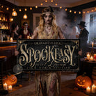 Create the ultimate Halloween home bar with this personalized Halloween bar sign from Toe Fish Art. Inspired by the charm of vintage speakeasies, our "Spookeasy Spirit Lounge" sign transforms your entertaining space with spooky sophistication. Choose between premium framed canvas or durable outdoor metal. Toe Fish Art makes artisan wall art with American materials. Proudly Made in the USA, each piece is expertly constructed with genuine craftsmanship, heritage quality, and rustic charm.