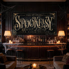 Create the ultimate Halloween home bar with this personalized Halloween bar sign from Toe Fish Art. Inspired by the charm of vintage speakeasies, our "Spookeasy Spirit Lounge" sign transforms your entertaining space with spooky sophistication. Choose between premium framed canvas or durable outdoor metal. Toe Fish Art makes artisan wall art with American materials. Proudly Made in the USA, each piece is expertly constructed with genuine craftsmanship, heritage quality, and rustic charm.