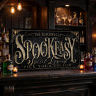 Create the ultimate Halloween home bar with this personalized Halloween bar sign from Toe Fish Art. Inspired by the charm of vintage speakeasies, our "Spookeasy Spirit Lounge" sign transforms your entertaining space with spooky sophistication. Choose between premium framed canvas or durable outdoor metal. Toe Fish Art makes artisan wall art with American materials. Proudly Made in the USA, each piece is expertly constructed with genuine craftsmanship, heritage quality, and rustic charm.