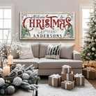 Add a playful touch to your holiday decor with this vintage cottage-style “Welcome to Christmas” sign by Toe Fish Art. Available in pink & green or classic red & green, featuring gingerbread house or snowman designs with Christmas trees. Personalizable canvas or outdoor metal sign, perfect for entryways, porches, mantels, or living spaces. Brings festive charm and whimsy to any home or seasonal celebration.