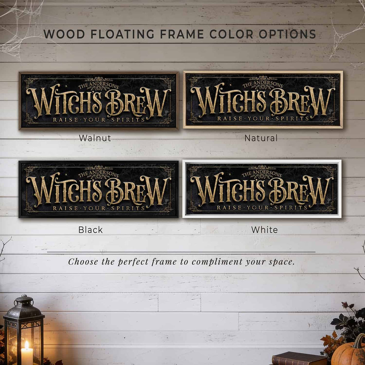 Create the ultimate Halloween home bar, coffee station, or porch display with this Witch’s Brew Personalized Halloween Sign sign from Toe Fish Art, built for interior and exterior spaces. Choose between premium framed canvas or durable outdoor metal. Toe Fish Art makes artisan wall art with American materials. Proudly Made in the USA, each piece is expertly constructed with genuine craftsmanship, heritage quality, and rustic charm.