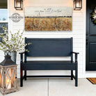 This cottagecore wall art by Toe Fish Art features lush wildflowers in a vintage floral landscape, evoking warmth and natural beauty. Add optional bible verse "Be Still And Know That I Am God"—Psalm 46:10 for meaningful faith-based decor. Be surrounded by decor you LOVE! Choose premium framed canvas or durable outdoor metal. Toe Fish Art makes artisan wall art with American materials. Proudly Made in the USA, each piece is expertly constructed with genuine craftsmanship, heritage quality, and rustic charm.