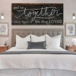 And So Together They Built a Life They Loved Sign handmade by ToeFishArt. Original, custom, personalized wall decor signs. Canvas, Wood or Metal. Rustic modern farmhouse, cottagecore, vintage, retro, industrial, Americana, primitive, country, coastal, minimalist.