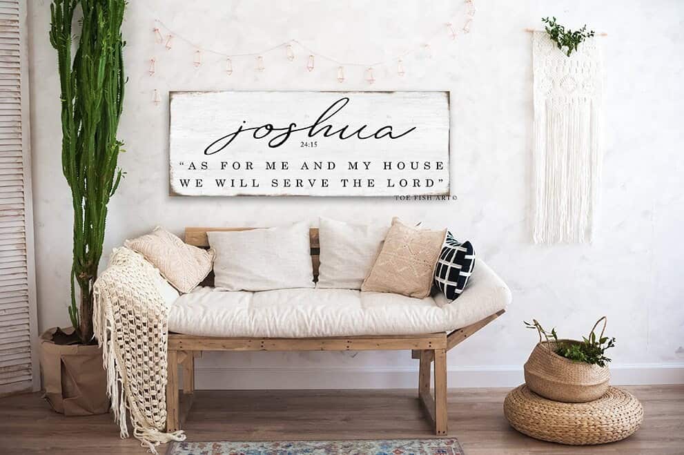 As For Me And My House Joshua 24:15 Sign - ToeFishArt