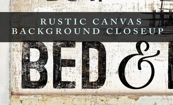 Bed and Breakfast Sign handmade by ToeFishArt. Original, custom, personalized wall decor signs. Canvas, Wood or Metal. Rustic modern farmhouse, cottagecore, vintage, retro, industrial, Americana, primitive, country, coastal, minimalist.