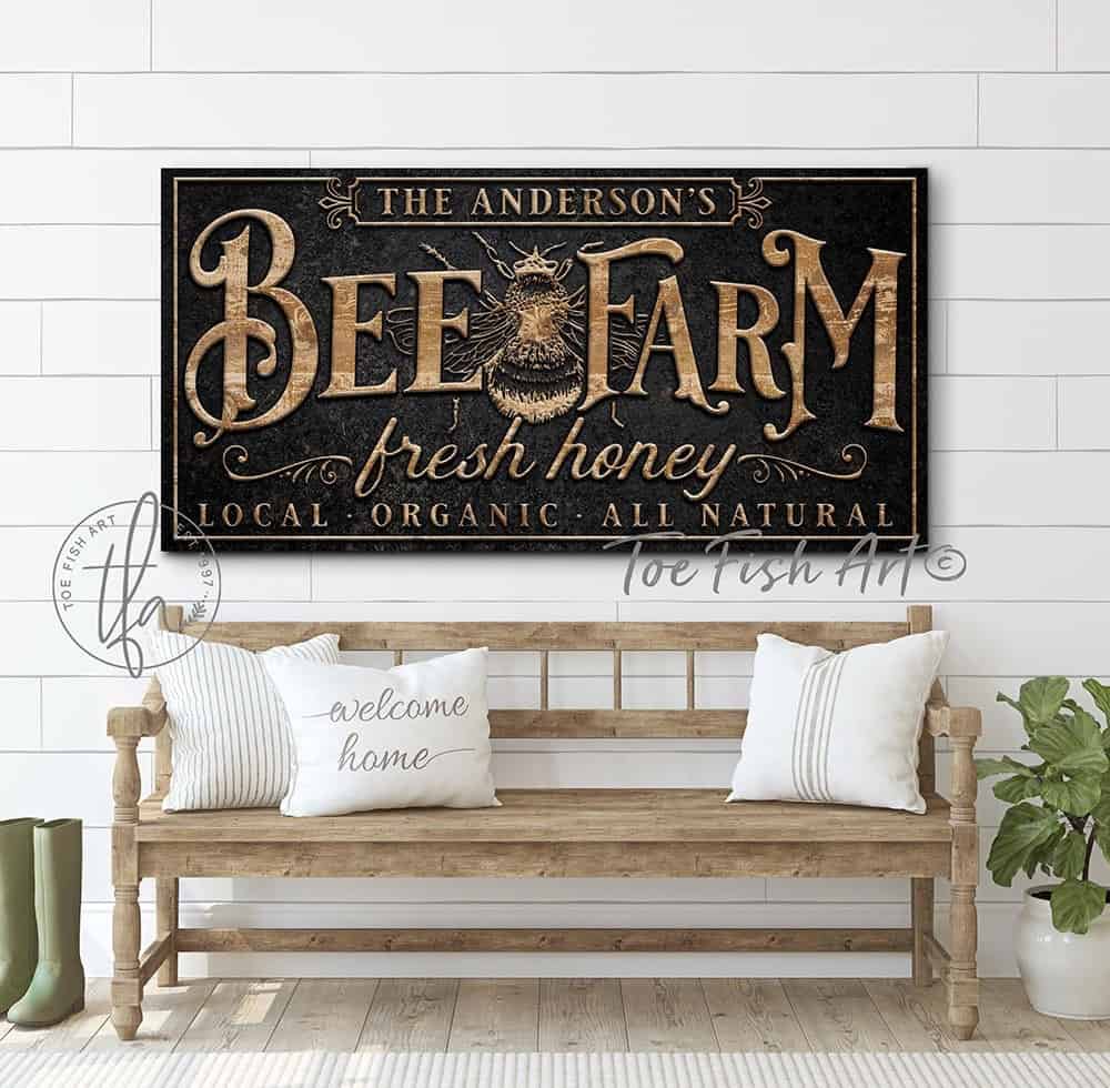 Farm Fresh local honey bee decor for the home