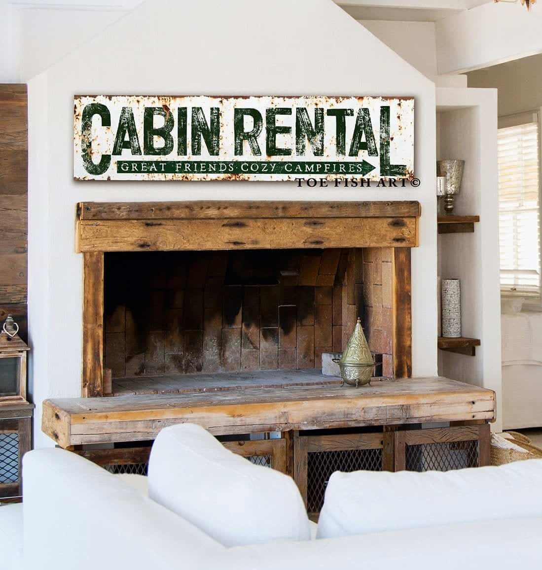Cabin Rental Sign - ToeFishArt