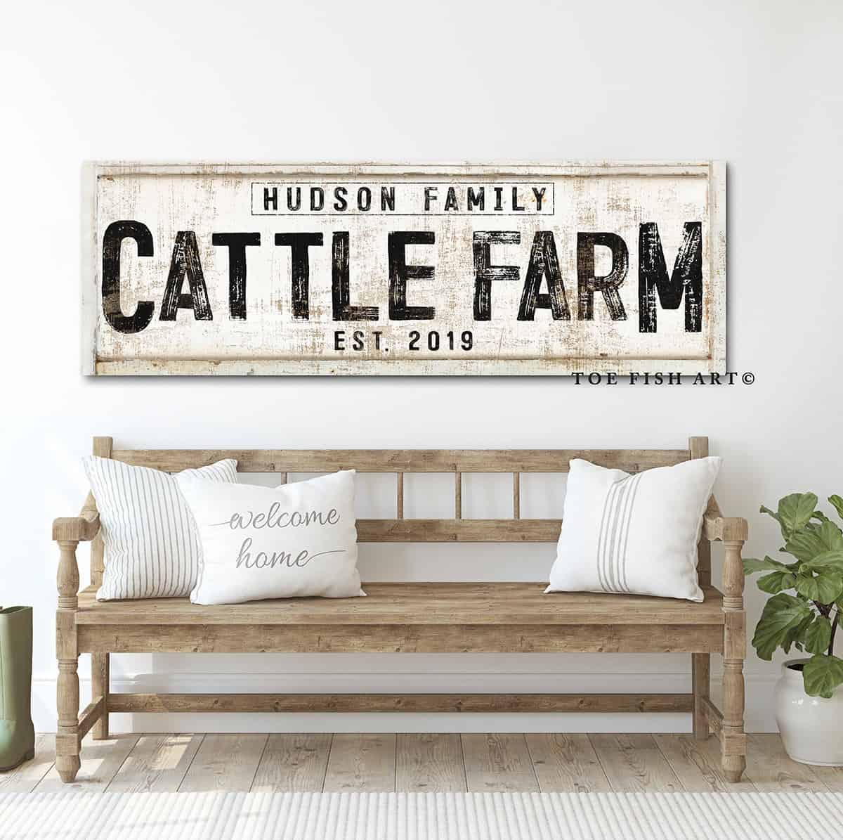 Cattle Farm Personalized Sign - ToeFishArt