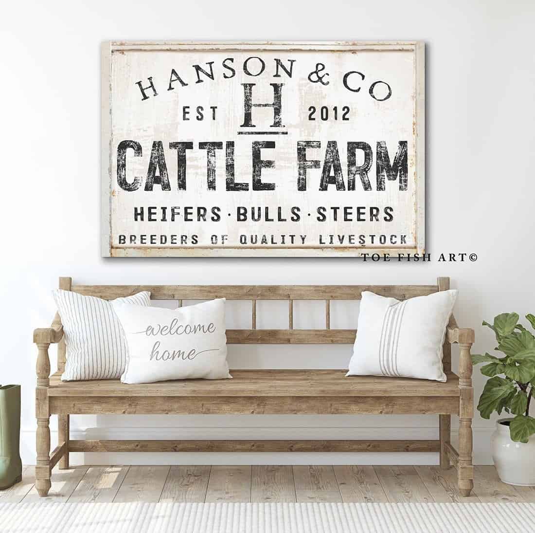 Cattle Farm Sign - ToeFishArt