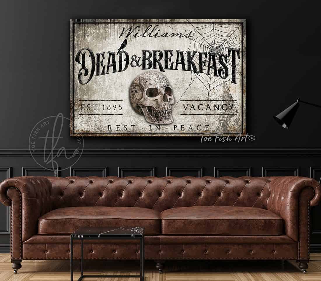 Dead & Breakfast Sign - ToeFishArt