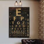 Eye Chart Sign handmade by ToeFishArt. Original, custom, personalized wall decor signs. Canvas, Wood or Metal. Rustic modern farmhouse, cottagecore, vintage, retro, industrial, Americana, primitive, country, coastal, minimalist.