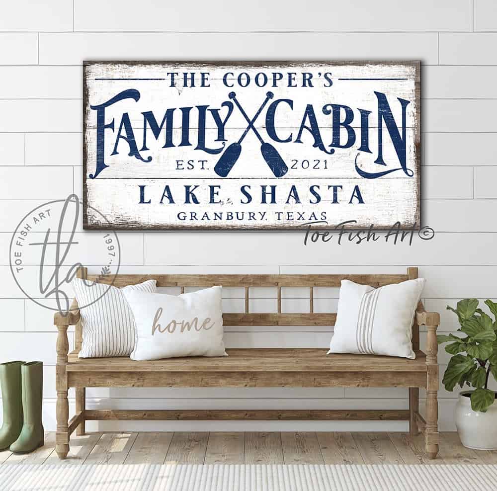 Family Cabin Personalize-able Sign - ToeFishArt