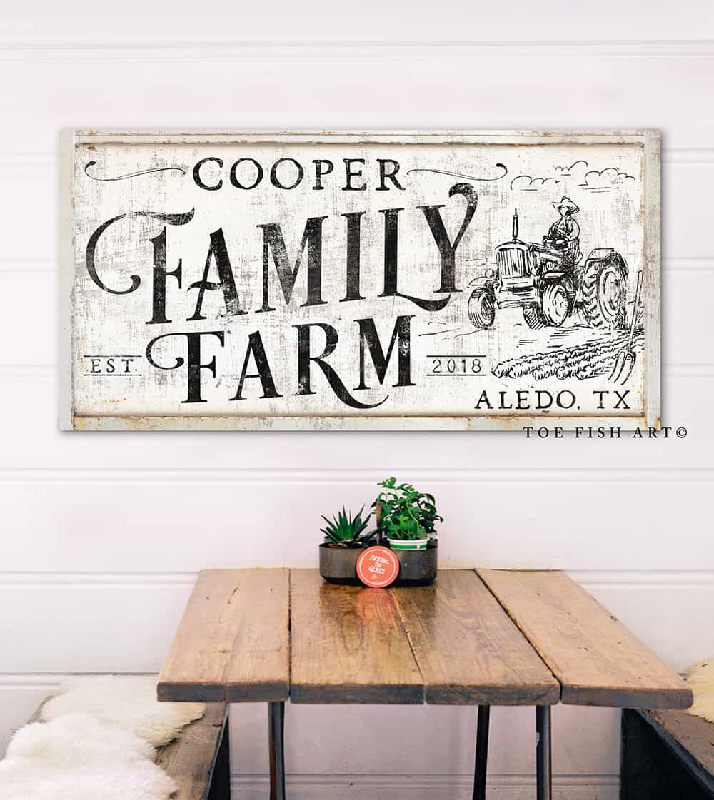 Family Farm Personalize-able Sign - ToeFishArt