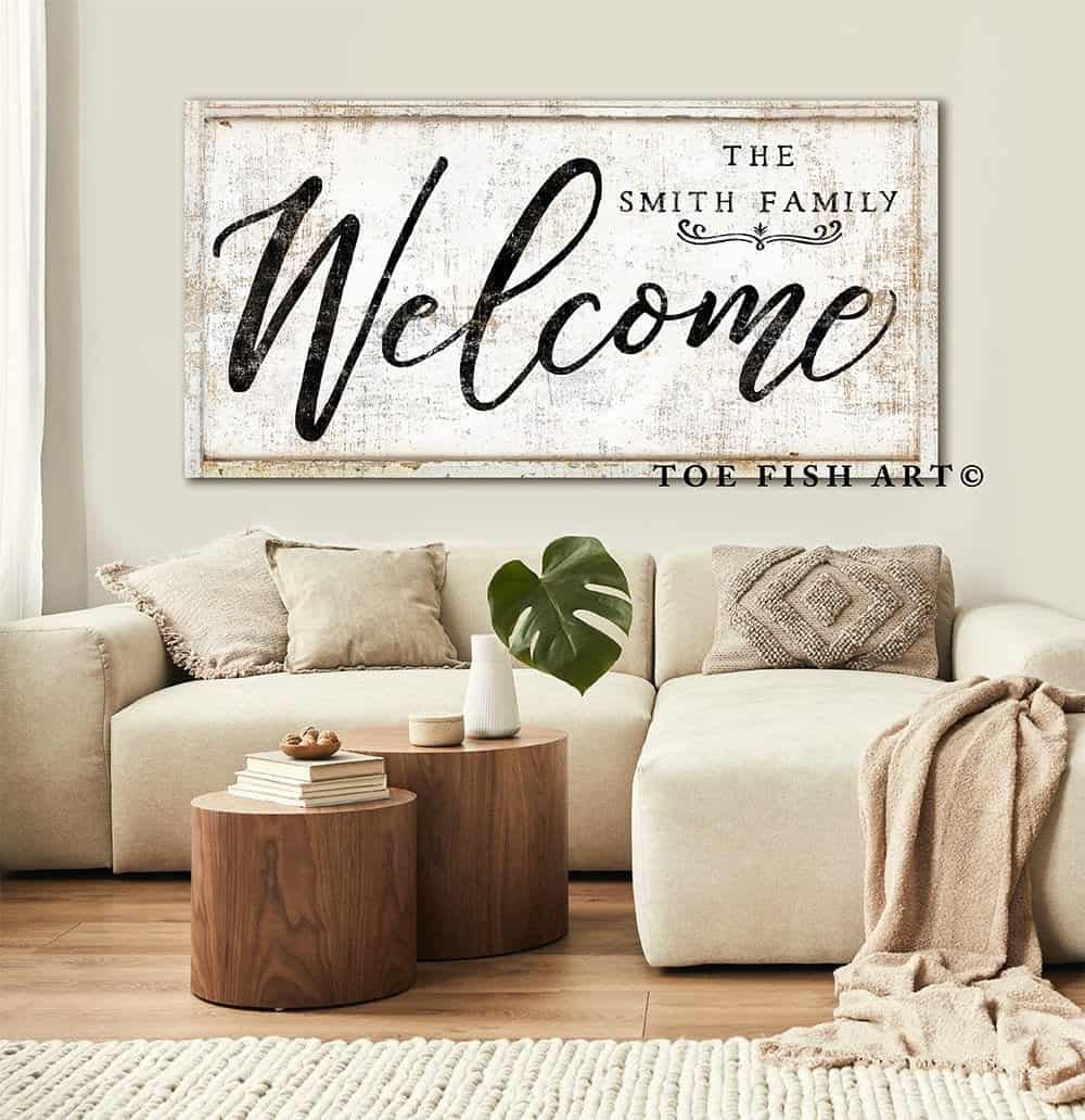 Family Welcome Sign - ToeFishArt