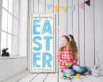 Hippity Hoppity Easter Sign handmade by ToeFishArt. Original, custom, personalized wall decor signs. Canvas, Wood or Metal. Rustic modern farmhouse, cottagecore, vintage, retro, industrial, Americana, primitive, country, coastal, minimalist.