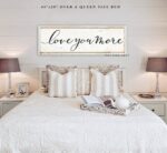 Love You More Sign handmade by ToeFishArt. Original, custom, personalized wall decor signs. Canvas, Wood or Metal. Rustic modern farmhouse, cottagecore, vintage, retro, industrial, Americana, primitive, country, coastal, minimalist.