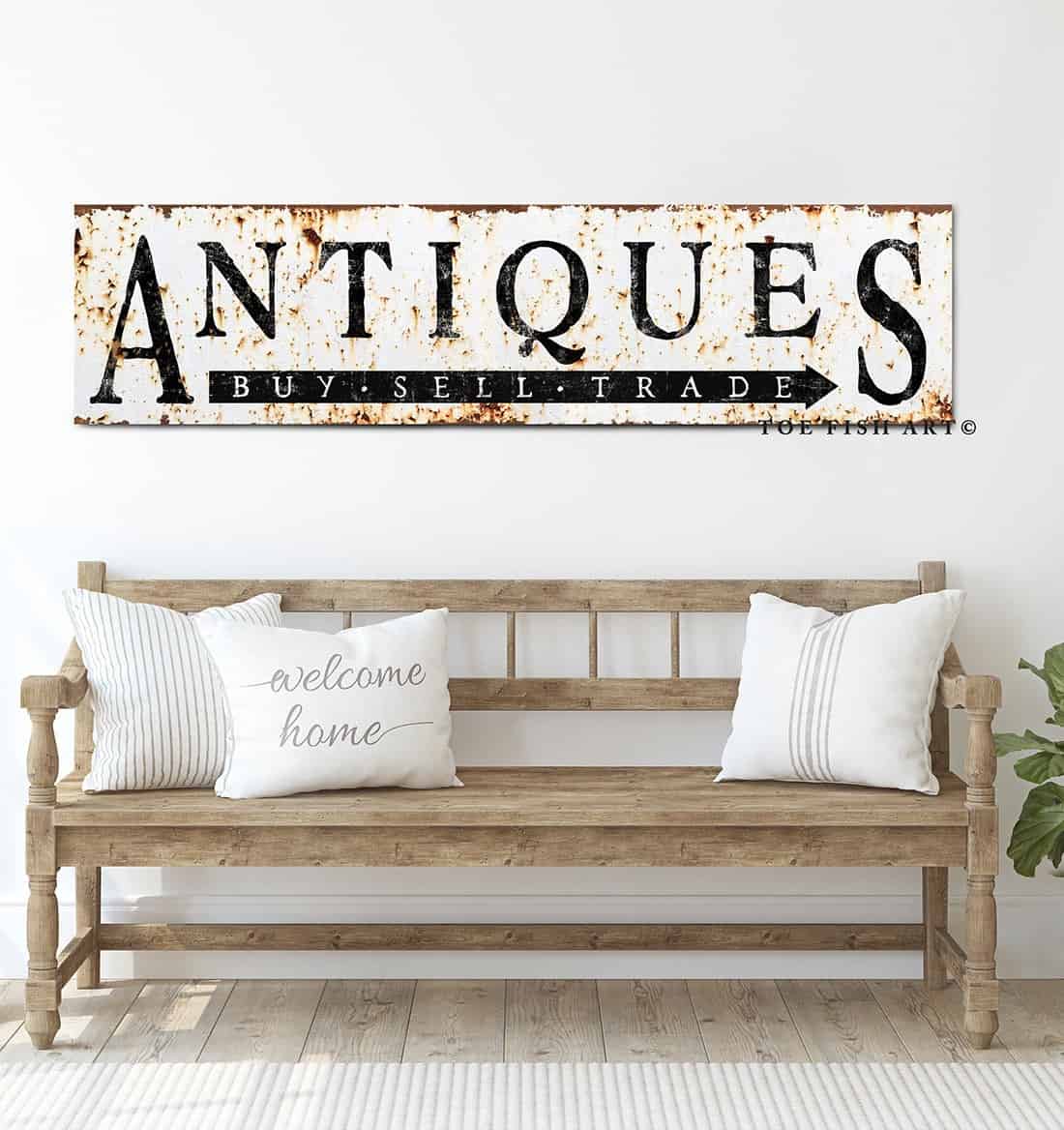 Antiques Buy Sell Trade Rustic Sign ToeFishArt   Rustic Antiques Sign 766599542 