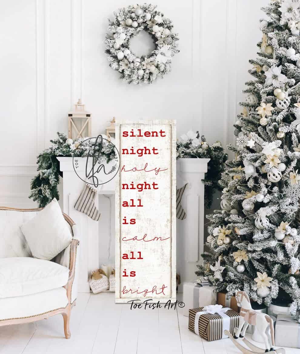 Silent Night Sign - ToeFishArt