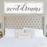 Sweet Dreams Sign handmade by ToeFishArt. Original, custom, personalized wall decor signs. Canvas, Wood or Metal. Rustic modern farmhouse, cottagecore, vintage, retro, industrial, Americana, primitive, country, coastal, minimalist.