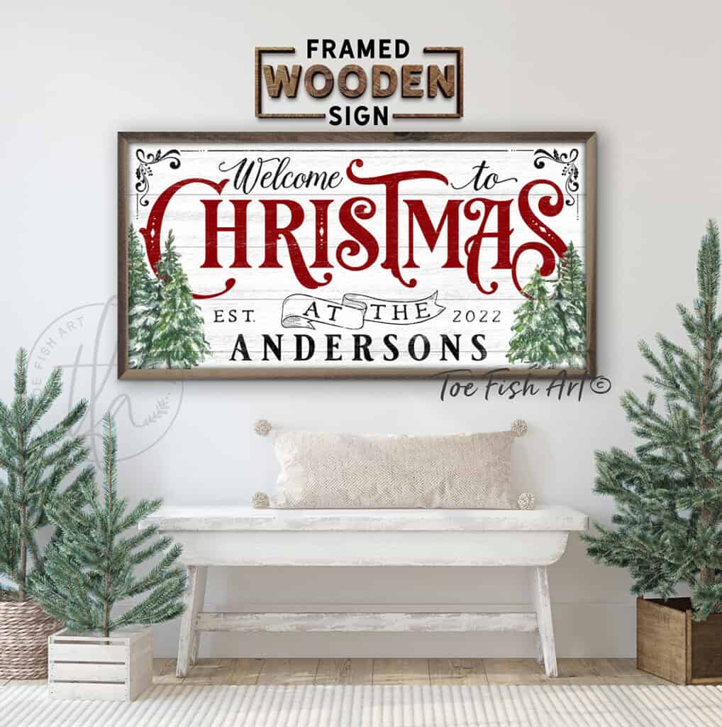 Christmas Decor Sign - Toe Fish Art