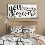 You Are My Forever Sign handmade by ToeFishArt. Original, custom, personalized wall decor signs. Canvas, Wood or Metal. Rustic modern farmhouse, cottagecore, vintage, retro, industrial, Americana, primitive, country, coastal, minimalist.