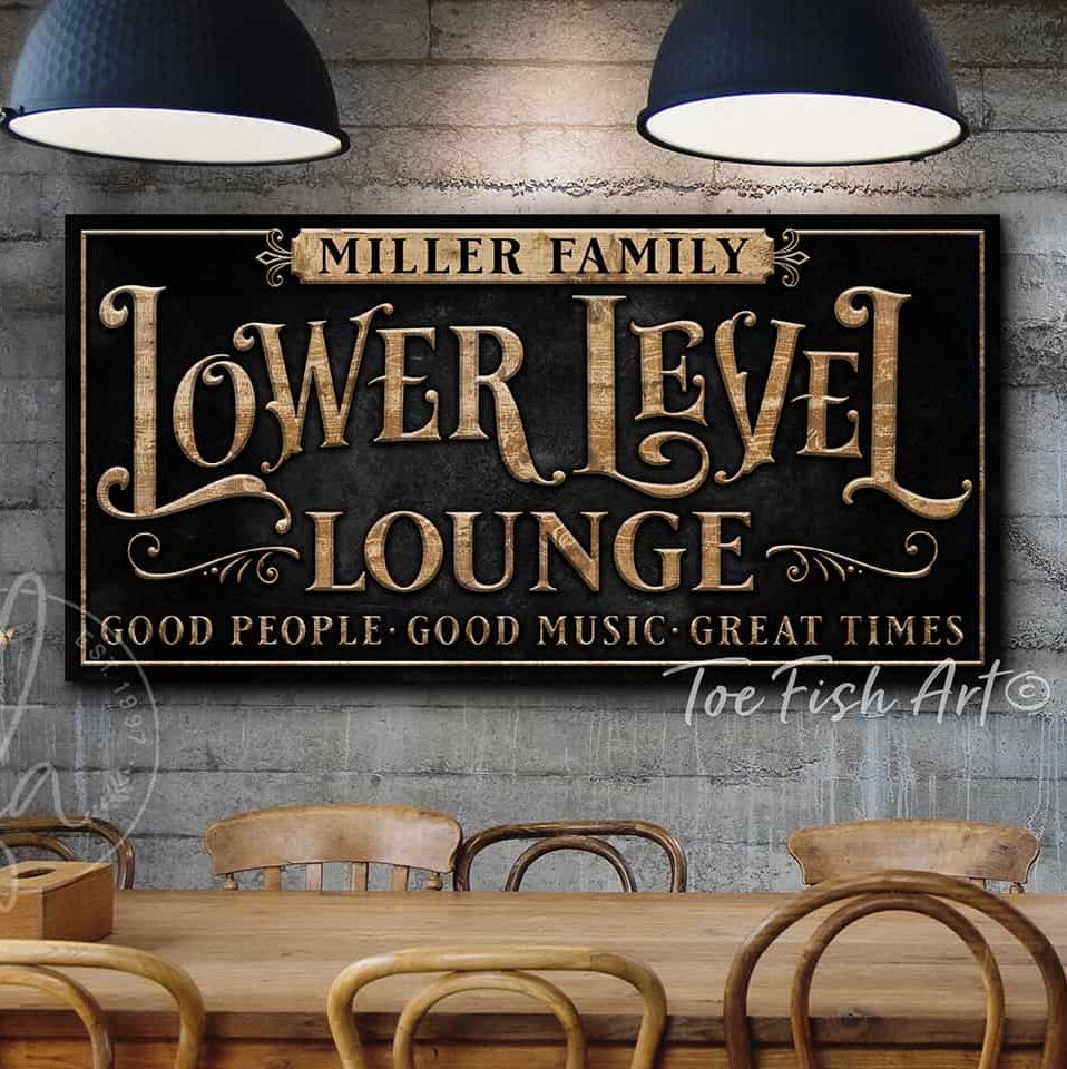 Lower Level Lounge Personalized Family Name