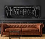 ApotheScary Personalized Custom Halloween Decoration Sign handmade by ToeFishArt. Original, custom, personalized wall decor signs. Canvas, Wood or Metal. Rustic modern farmhouse, cottagecore, vintage, retro, industrial, Americana, primitive, country, coastal, minimalist.
