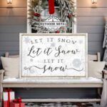 ToeFishArt Let It Snow, Let It Snow, Let It Snow, Canvas or Outdoor Metal Christmas Winter Seasonal Decor Sign Porch Leaner Front Door Entryway Welcome Thanksgiving Christmas Holidays Winter Seasonal Curb Appeal Outdoor Decoration handmade by ToeFishArt. Original, custom, personalized wall decor signs. Canvas, Wood or Metal. Rustic modern farmhouse, cottagecore, vintage, retro, industrial, Americana, primitive, country, coastal, minimalist.